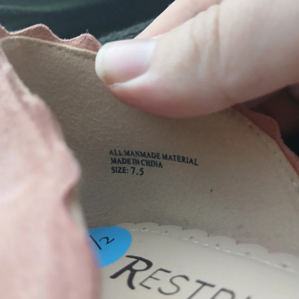 Restricted D'Orsay Flats 7.5 Pink Scalloped Pointed Toe Faux Suede Balletcore